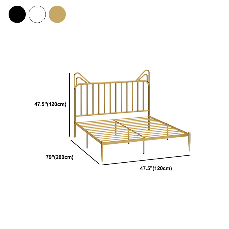 Glam Open-Frame Bed with Rectangle Headboard Metal Frame Bed