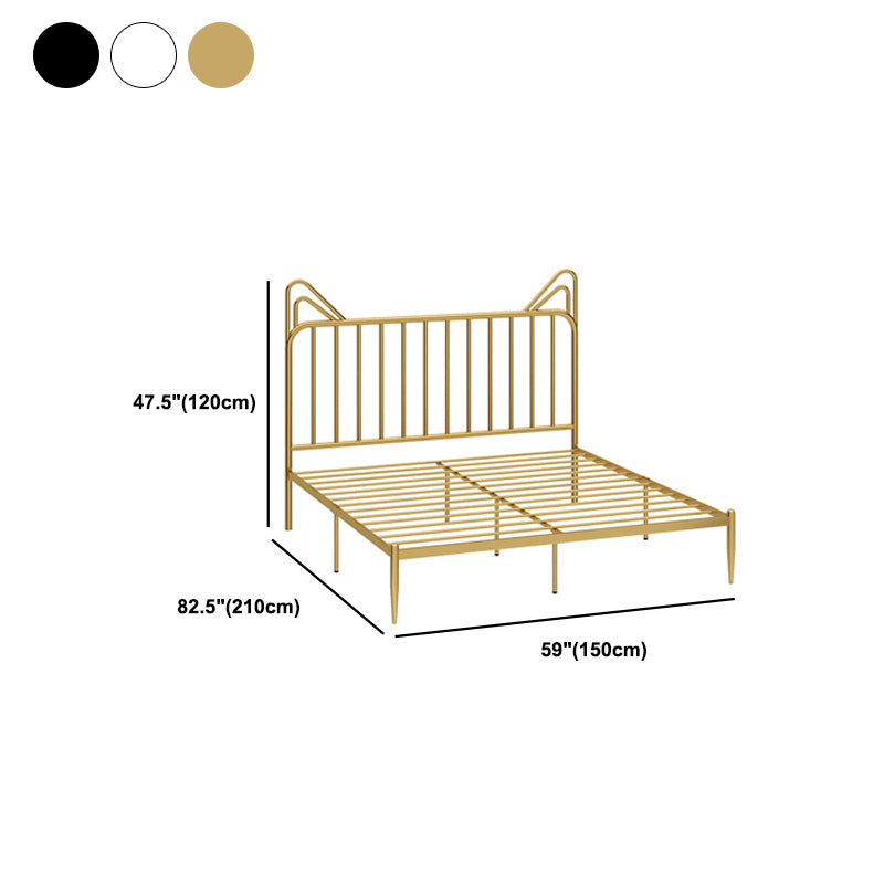 Glam Open-Frame Bed with Rectangle Headboard Metal Frame Bed