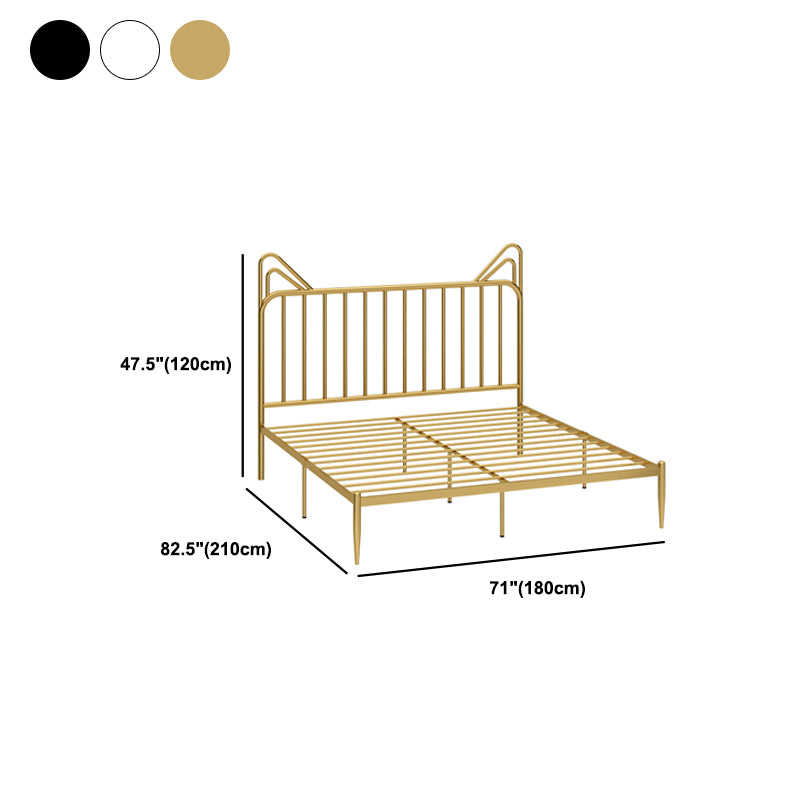 Glam Open-Frame Bed with Rectangle Headboard Metal Frame Bed