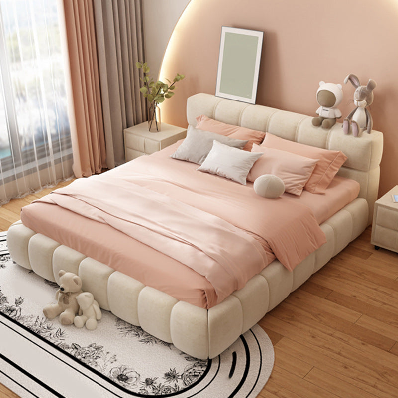 Modern Style Standard Bed with Tufted Upholstered Headboard Bed