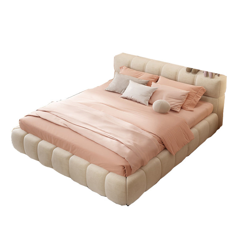 Modern Style Standard Bed with Tufted Upholstered Headboard Bed