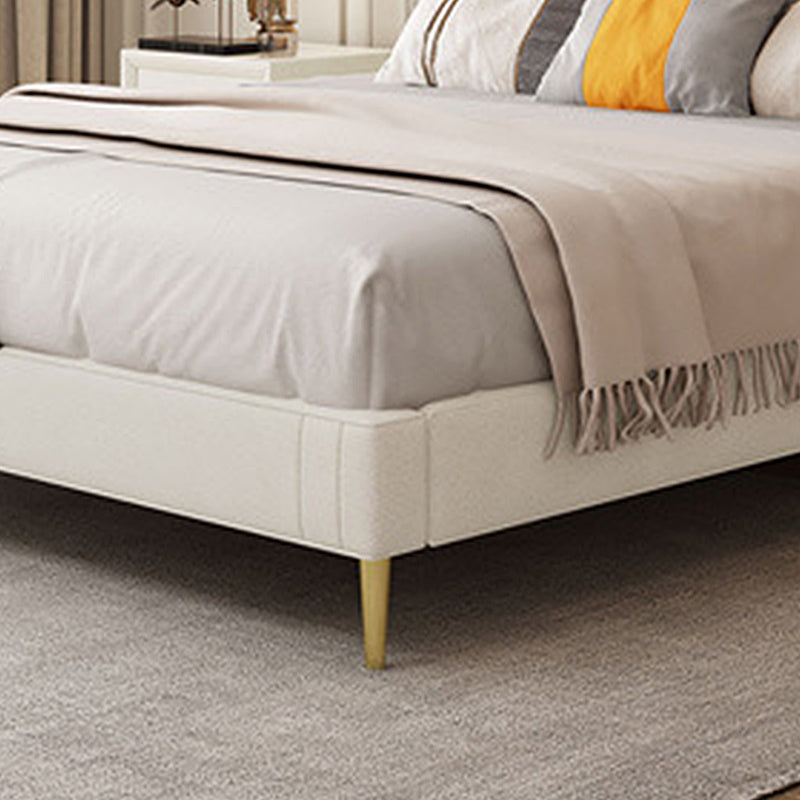 Soild Wood Bed with Camelback Panel Headboard and Metal Legs