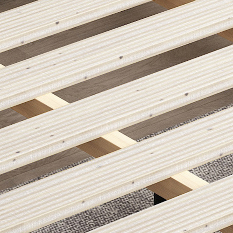 Soild Wood Bed with Camelback Panel Headboard and Metal Legs