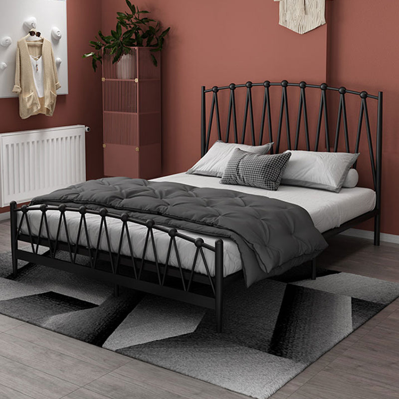 Glam Iron Frame Bed with Open-Frame Arched Headboard and Metal Legs