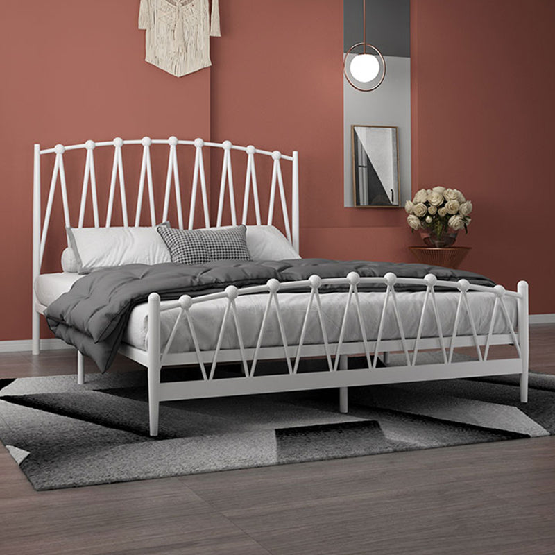 Glam Iron Frame Bed with Open-Frame Arched Headboard and Metal Legs