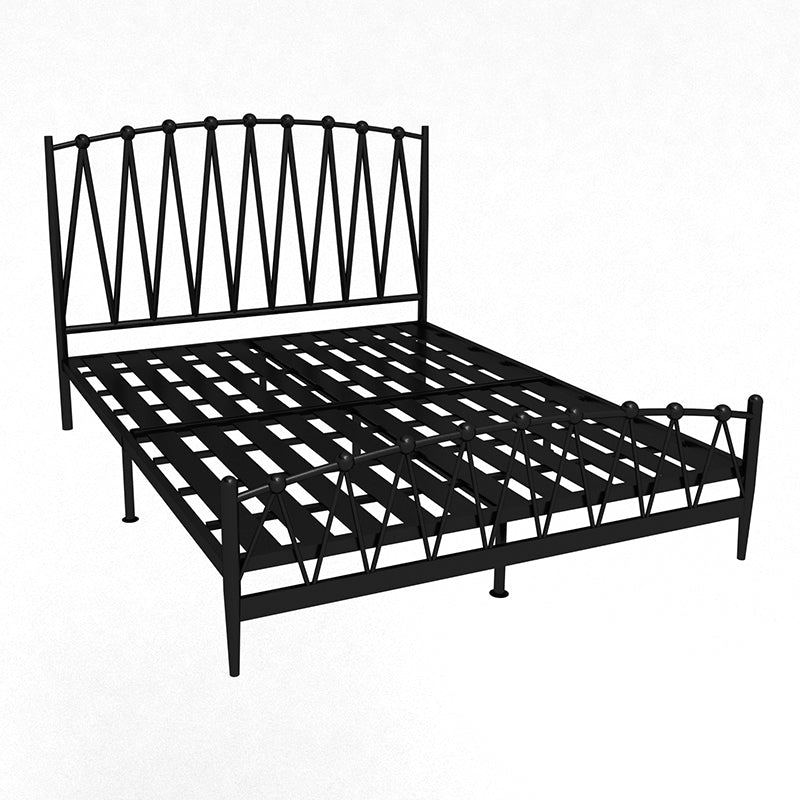 Glam Iron Frame Bed with Open-Frame Arched Headboard and Metal Legs