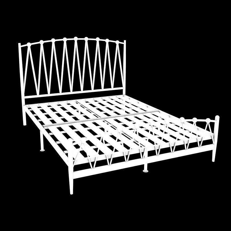 Glam Iron Frame Bed with Open-Frame Arched Headboard and Metal Legs