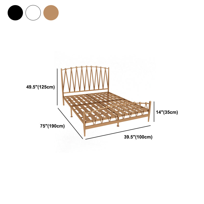 Glam Iron Frame Bed with Open-Frame Arched Headboard and Metal Legs