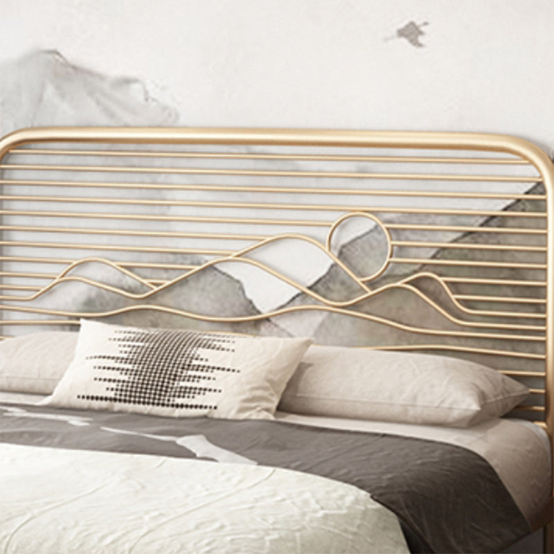 Open-Frame Bed with Iron Rectangle Headboard and Metal Legs Bed