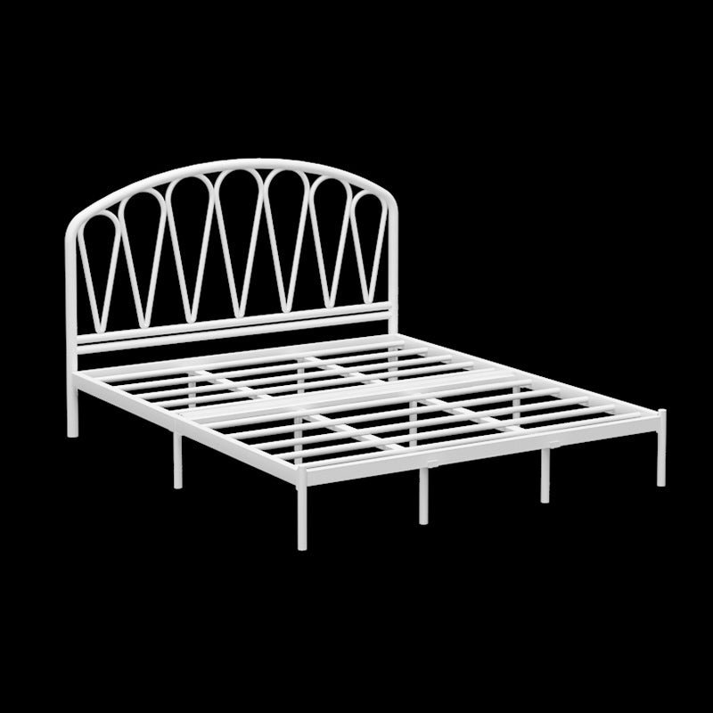 Iron Open-Frame Bed with Arched Headboard and Metal Legs Bed