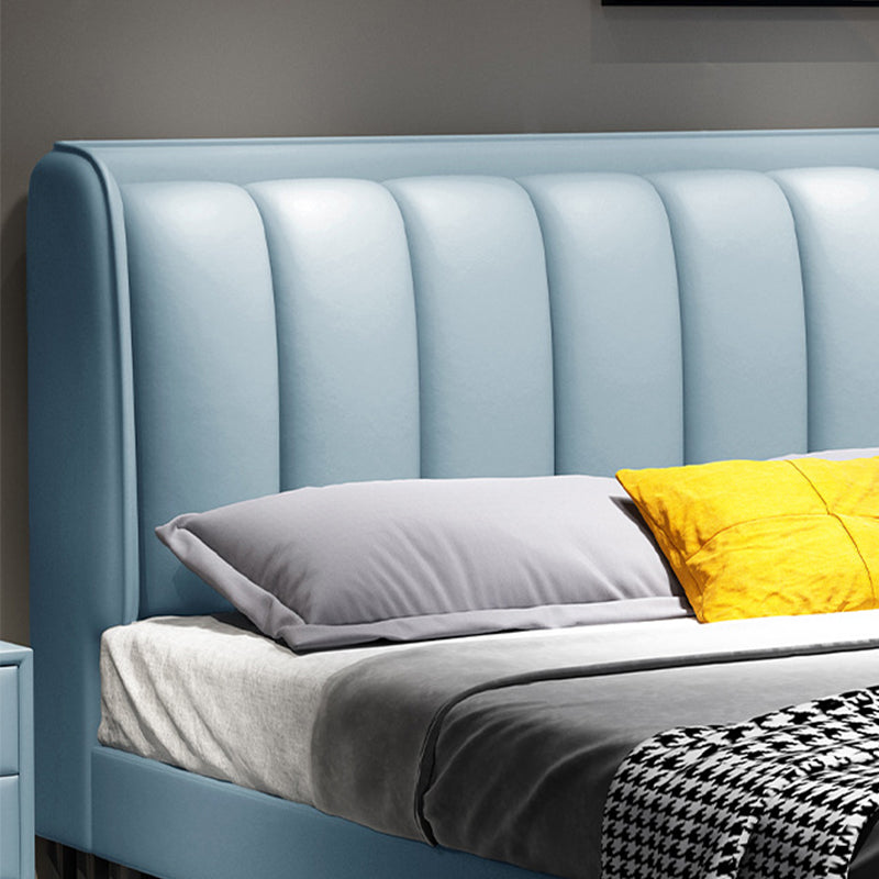 Modern Wingback Bed with Rectangle Upholstered Headboard and Storage