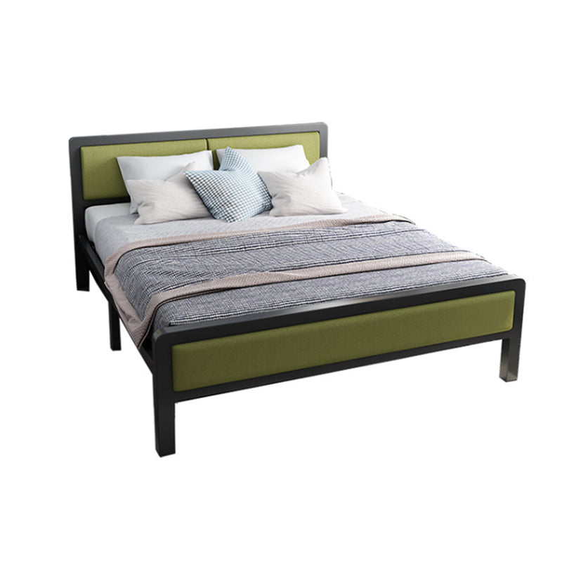 Contemporary Panel Bed with Upholstered Standard Bed in Iron Frame