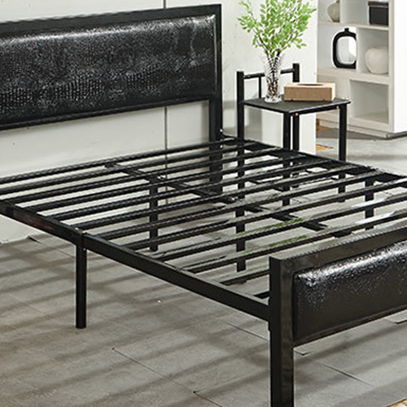 Contemporary Panel Bed with Upholstered Standard Bed in Iron Frame