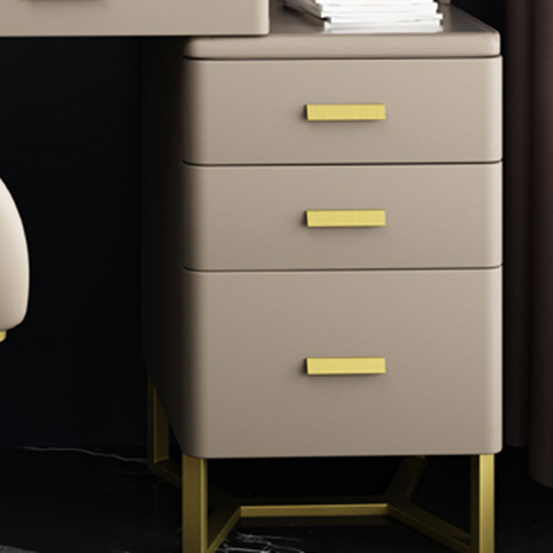 2-piece Vanity Table Set with Padded Stool Metal Make-up Vanity