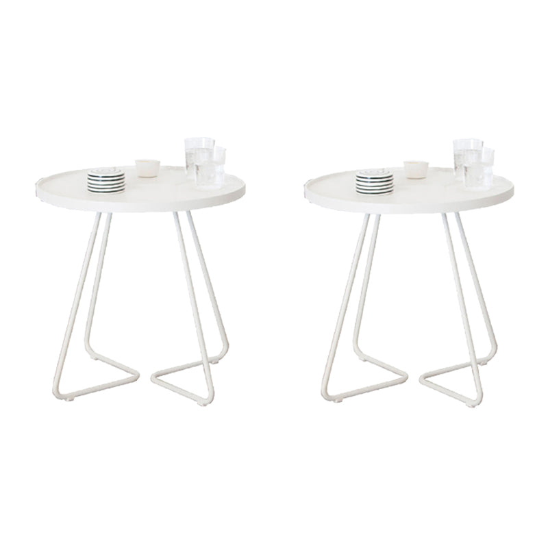 17.7"/19.7" Tall Metal Round Tray Top Side Table Iron Sled End Table