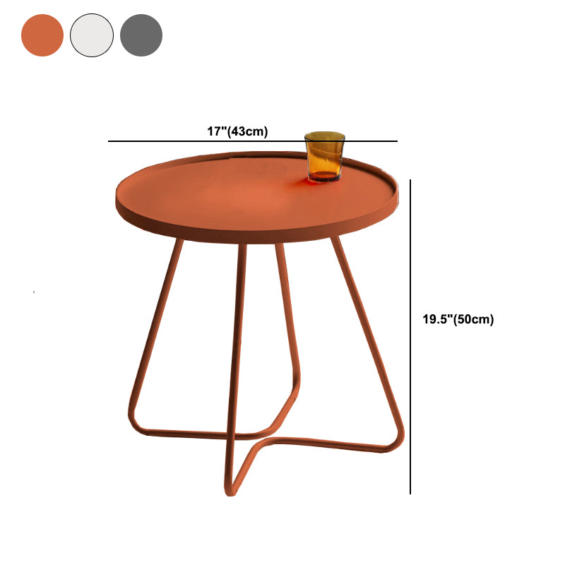 17.7"/19.7" Tall Metal Round Tray Top Side Table Iron Sled End Table
