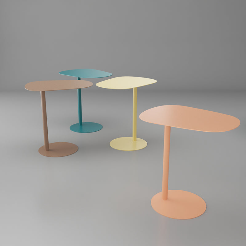 Mid-Century Side End Table Pedestal Naturally Shaped End Table