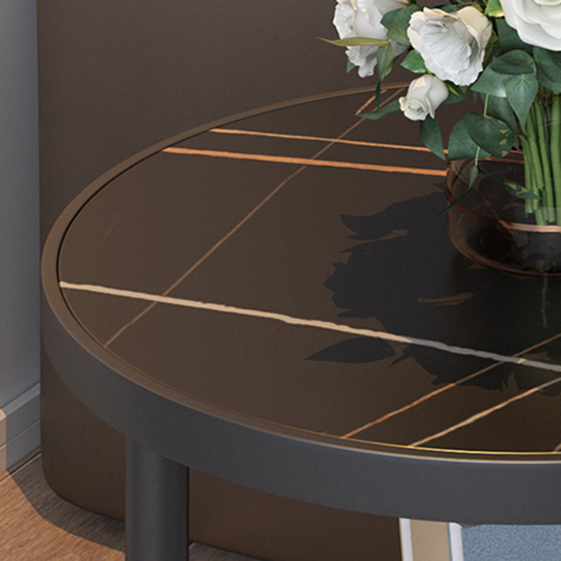 3 Legs Slate Side Table Round Minimalist Double Tier End Table