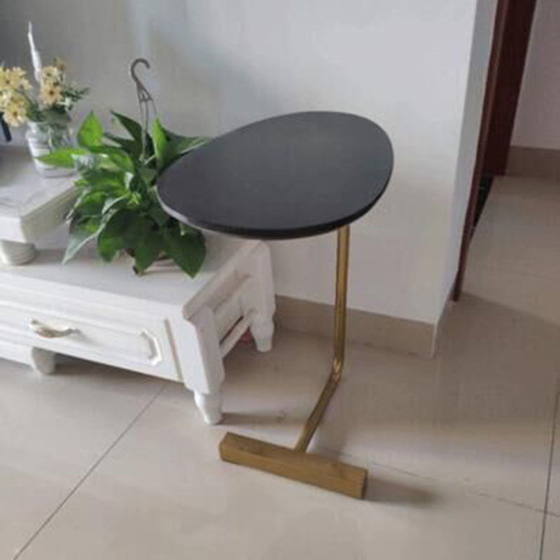 Nordic C Side Table Round Minimalist Solid Wood End Table for Living Room