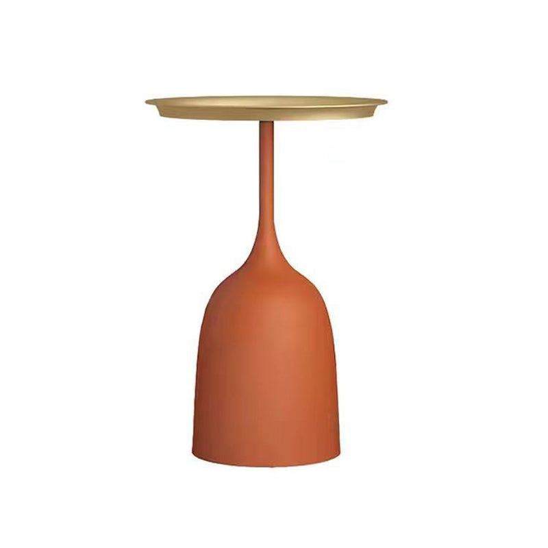 Pedestal Tray Top End Table Mid-Century Round Minimalist Side Table