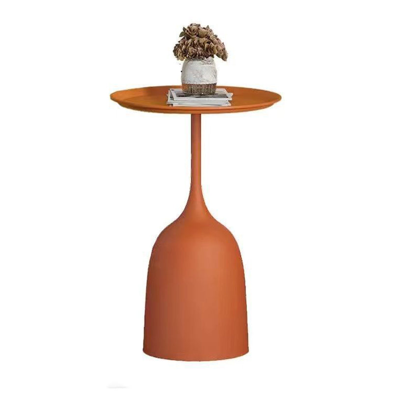 Pedestal Tray Top End Table Mid-Century Round Minimalist Side Table