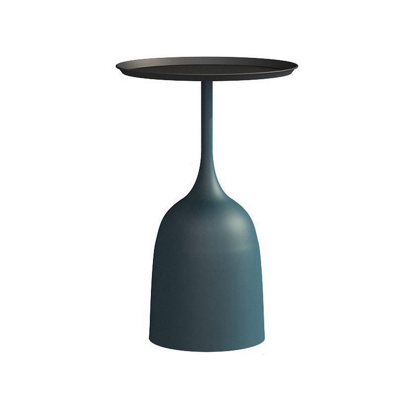 Pedestal Tray Top End Table Mid-Century Round Minimalist Side Table