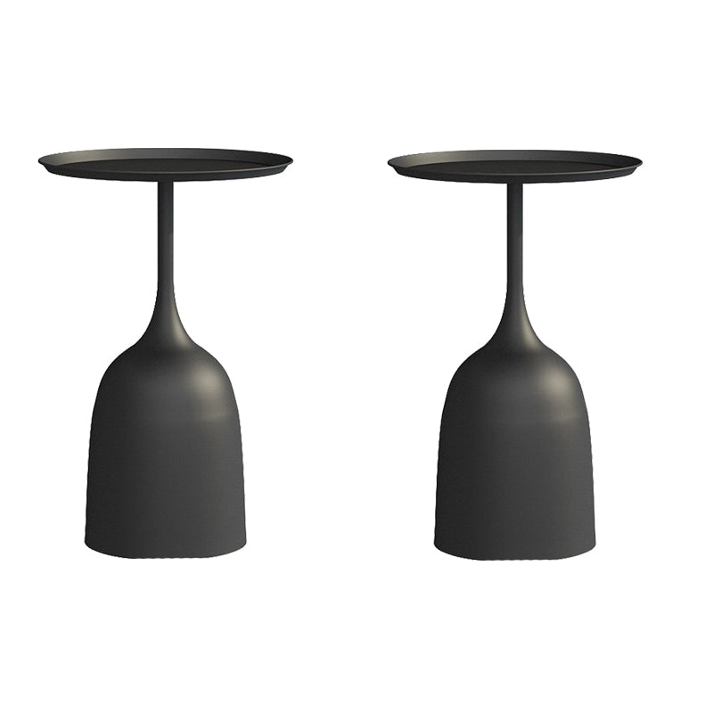 Pedestal Tray Top End Table Mid-Century Round Minimalist Side Table