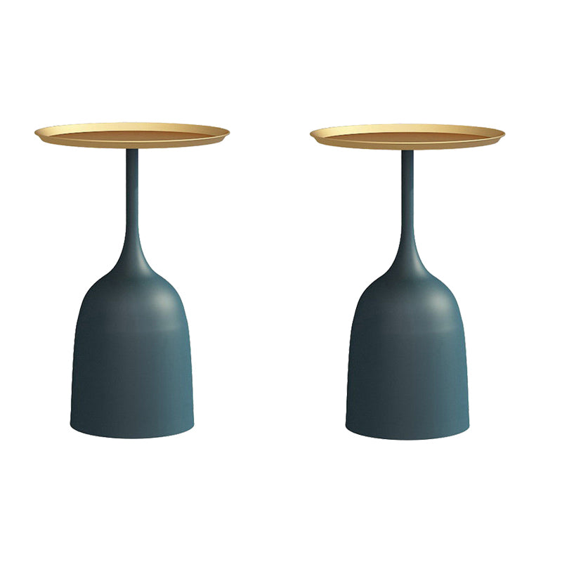 Pedestal Tray Top End Table Mid-Century Round Minimalist Side Table