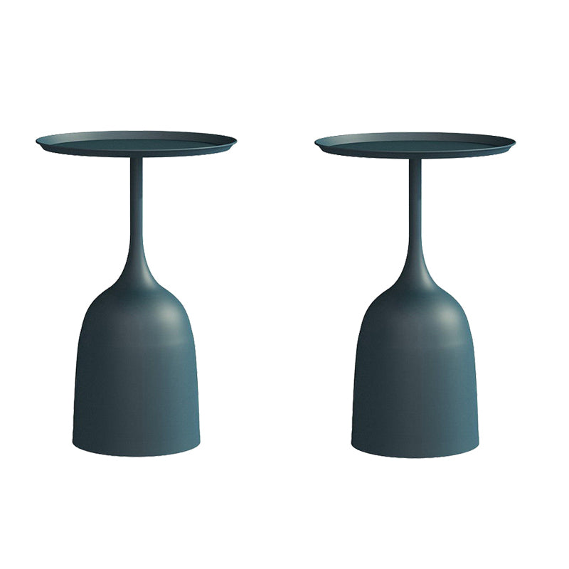 Pedestal Tray Top End Table Mid-Century Round Minimalist Side Table