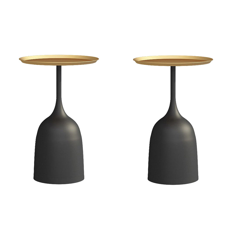 Pedestal Tray Top End Table Mid-Century Round Minimalist Side Table