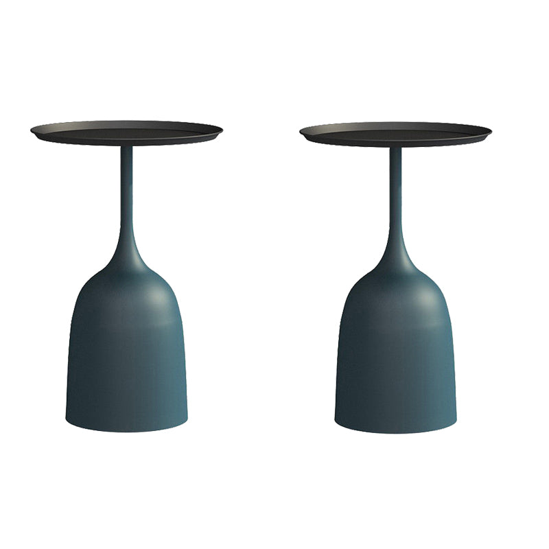 Pedestal Tray Top End Table Mid-Century Round Minimalist Side Table