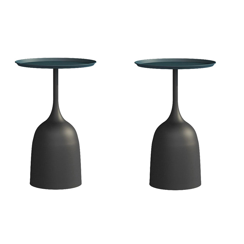 Pedestal Tray Top End Table Mid-Century Round Minimalist Side Table