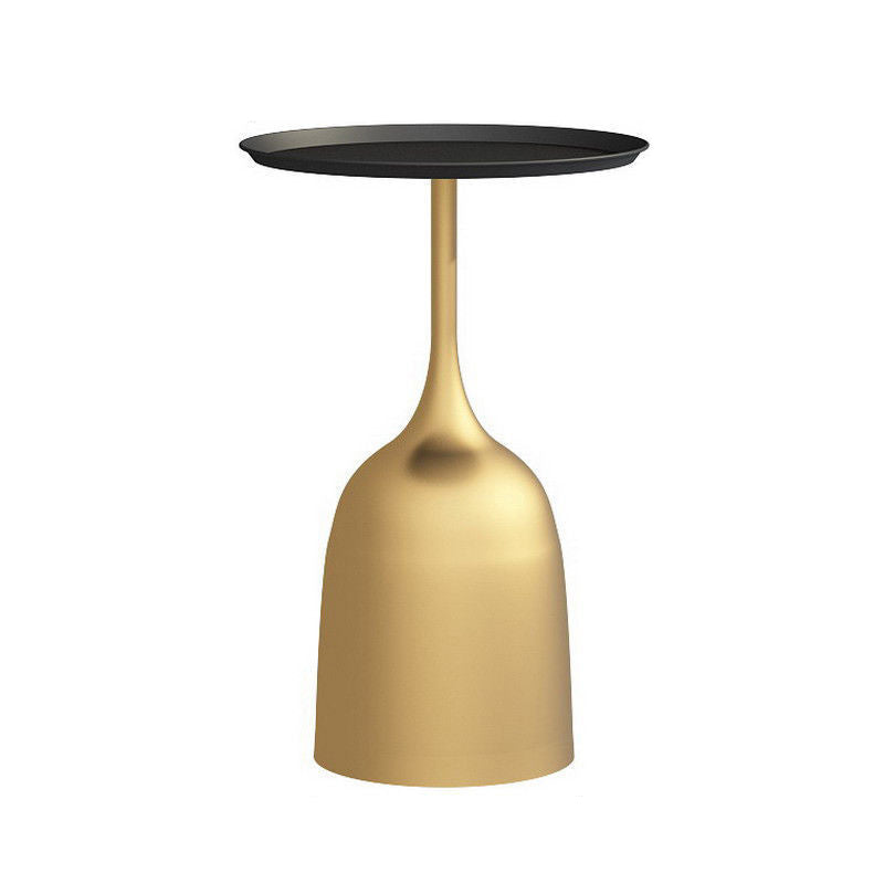 Pedestal Tray Top End Table Mid-Century Round Minimalist Side Table