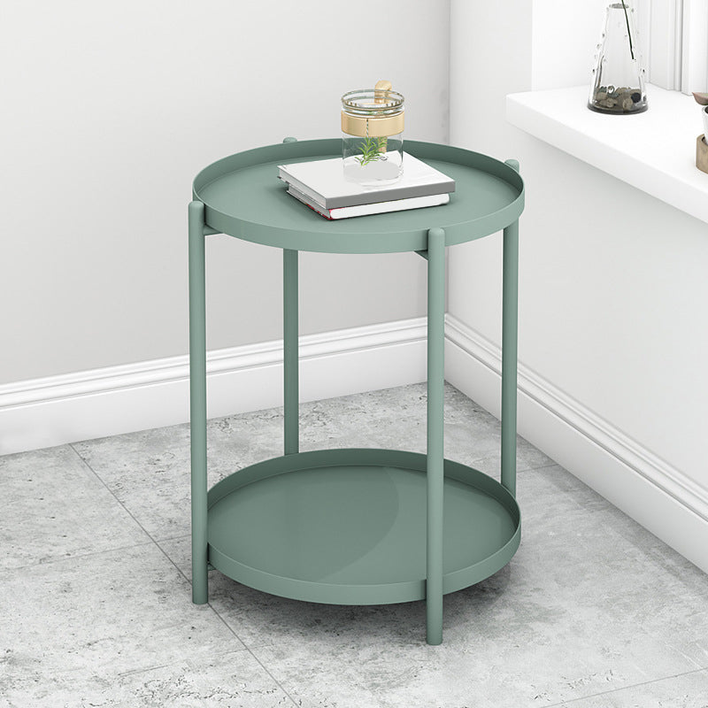 Round Metal Table Plate 4 Legs Base Tray Table Top Side Table