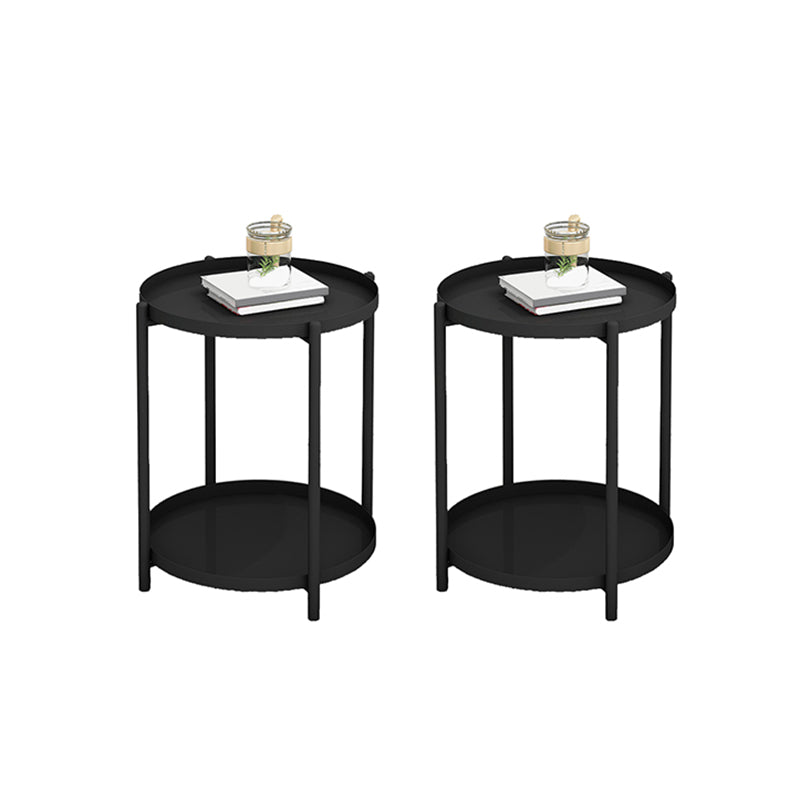 Round Metal Table Plate 4 Legs Base Tray Table Top Side Table