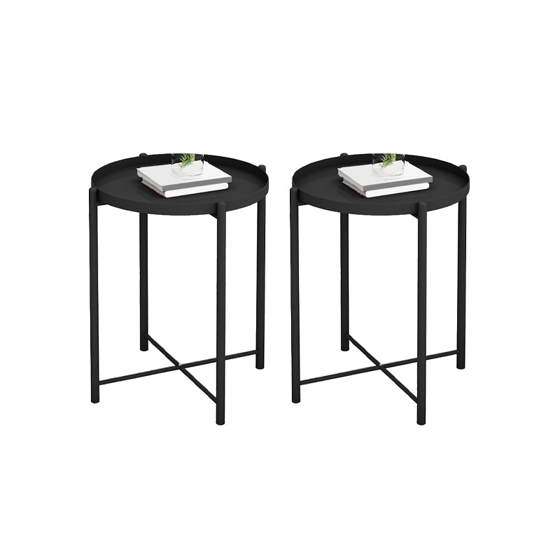Round Metal Table Plate 4 Legs Base Tray Table Top Side Table