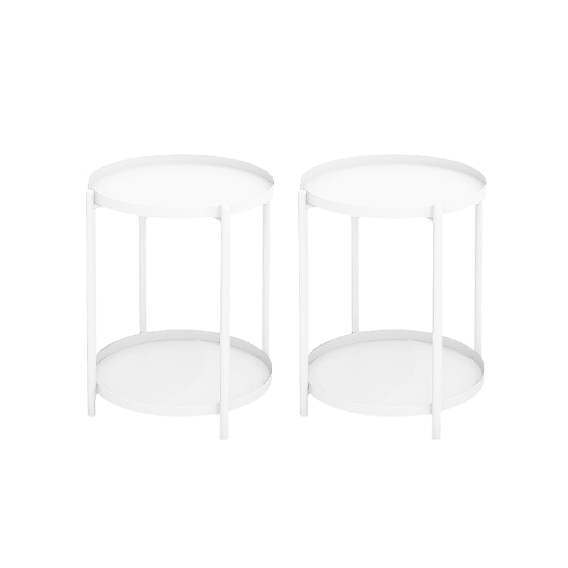 Round Metal Table Plate 4 Legs Base Tray Table Top Side Table