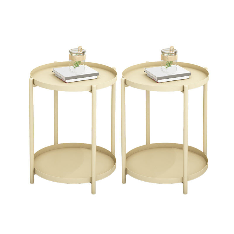 Round Metal Table Plate 4 Legs Base Tray Table Top Side Table