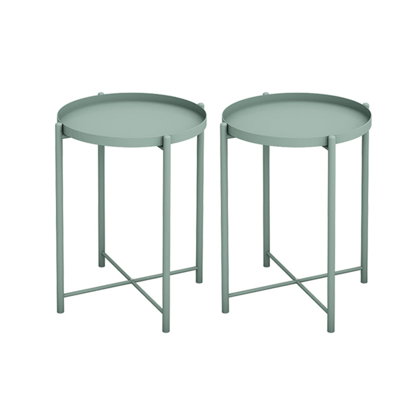 Round Metal Table Plate 4 Legs Base Tray Table Top Side Table