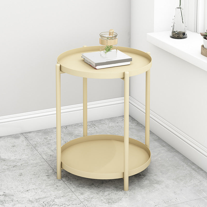 Round Metal Table Plate 4 Legs Base Tray Table Top Side Table