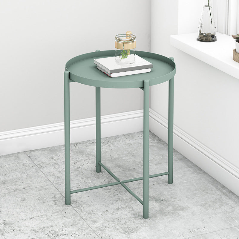 Round Metal Table Plate 4 Legs Base Tray Table Top Side Table