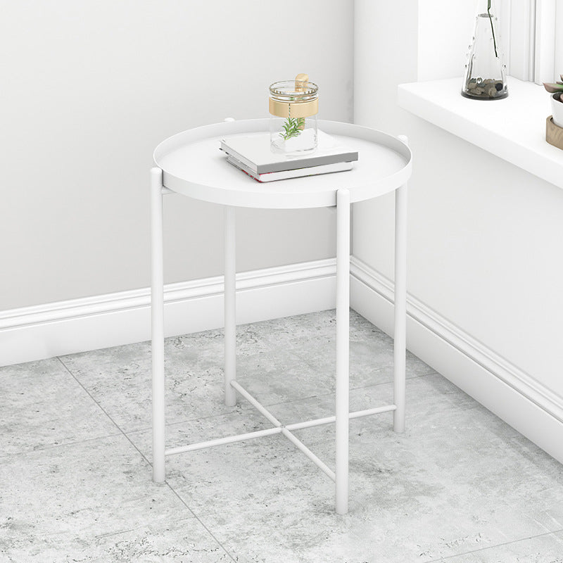 Round Metal Table Plate 4 Legs Base Tray Table Top Side Table