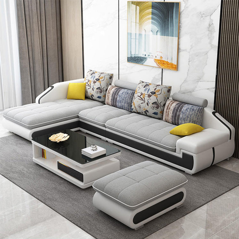 Contemporary L-Shape Modular Furniture Sectionals for Four People