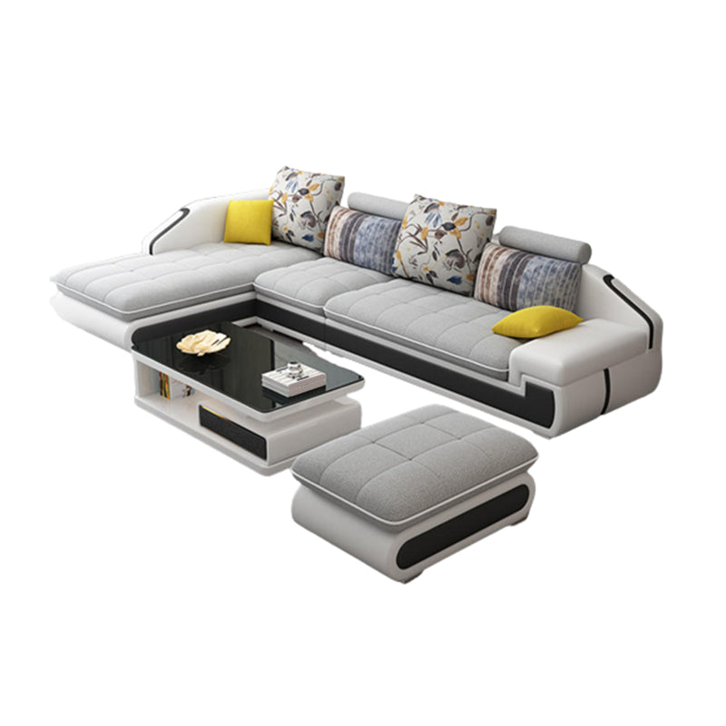 Contemporary L-Shape Modular Furniture Sectionals for Four People