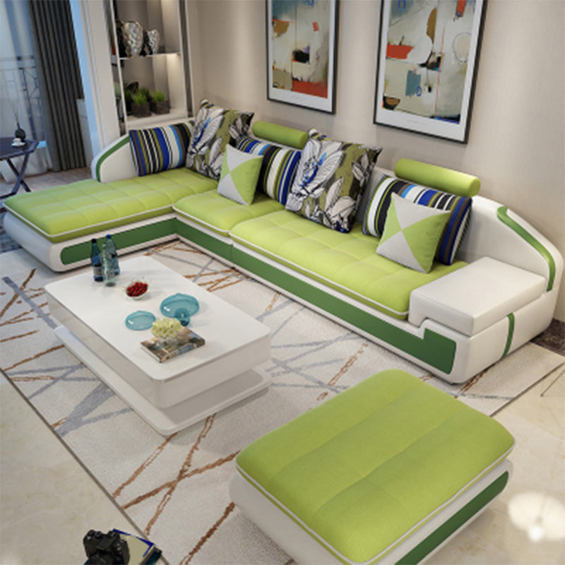 Contemporary L-Shape Modular Furniture Sectionals for Four People