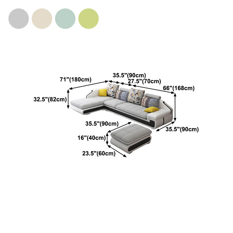 Contemporary L-Shape Modular Furniture Sectionals for Four People