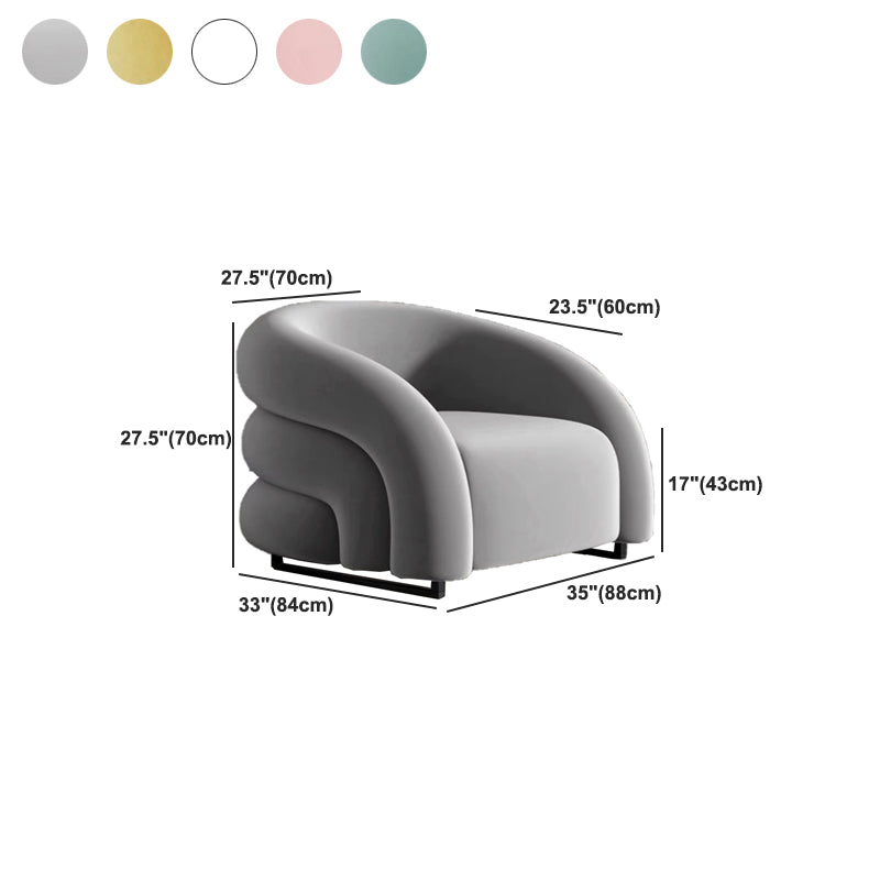 33.07" Wide Scandinavian Style Single Sofa Chair Microfiber Arm Chair