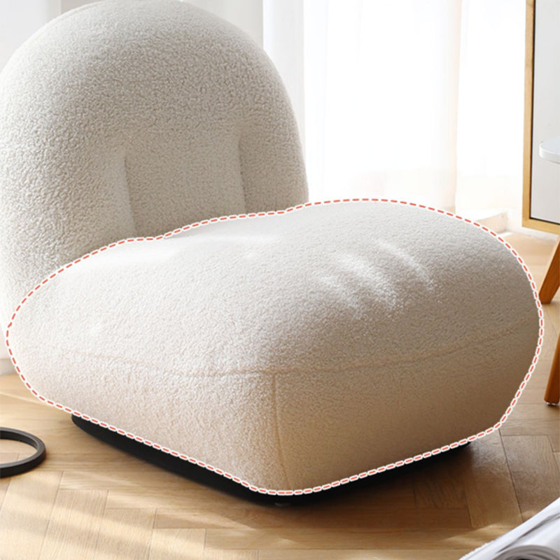 26"Wide Tight Back Armless Slipper Accent Chair in White / Pink / Grey