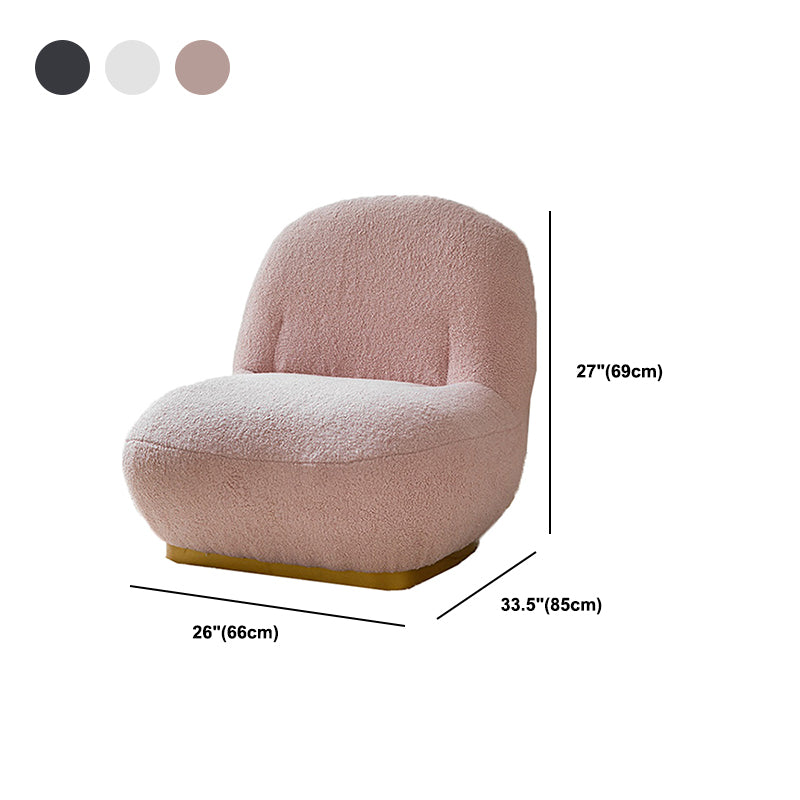26"Wide Tight Back Armless Slipper Accent Chair in White / Pink / Grey
