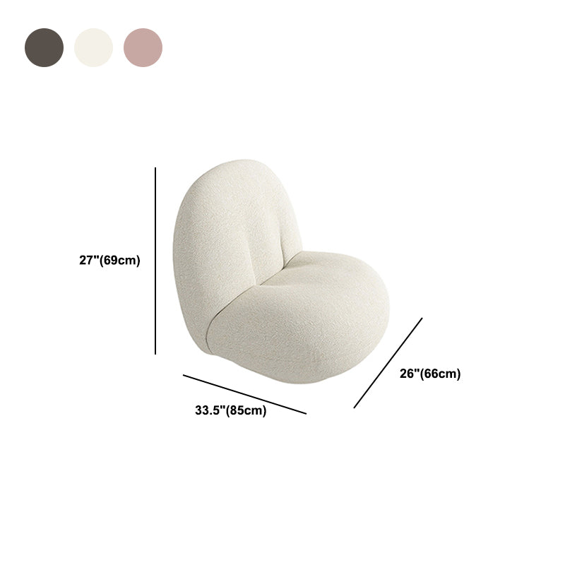 26"Wide Tight Back Armless Slipper Accent Chair in White / Pink / Grey
